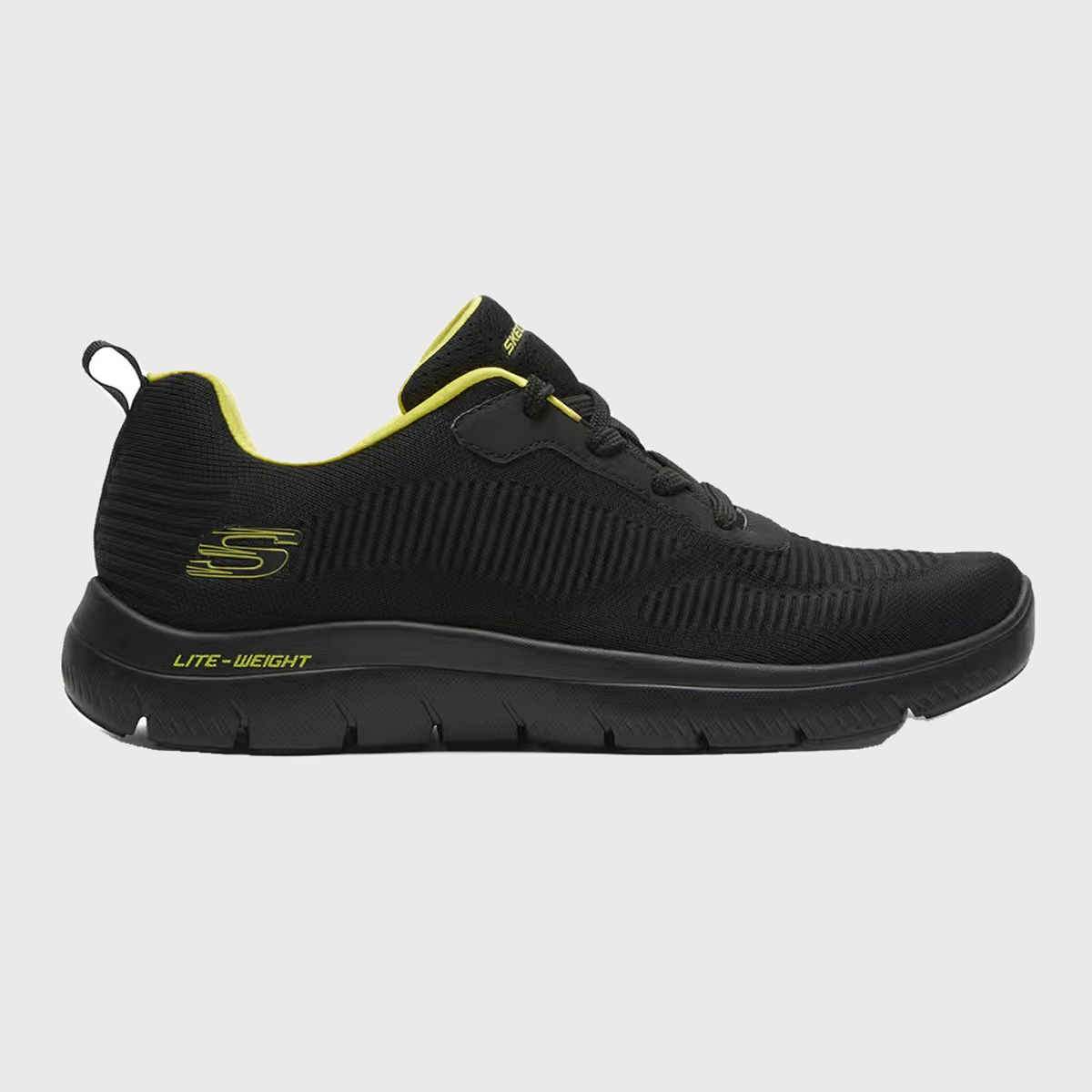 Skechers Men's DYNAMIGHT Casual Sneakers | Black Lime - UK 10