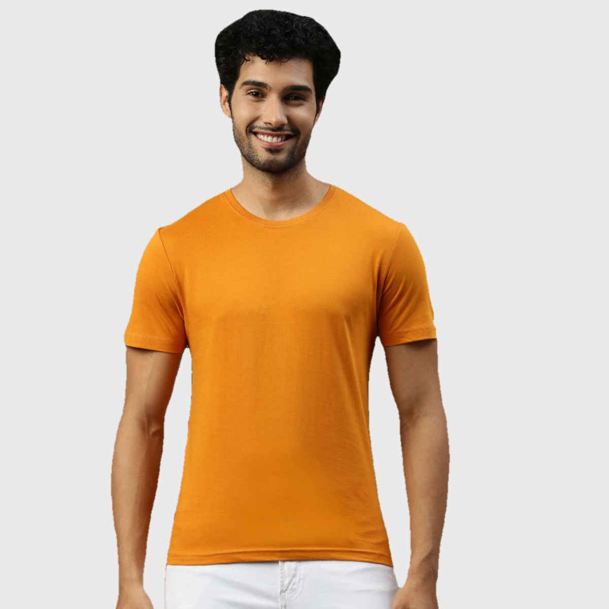Actimaxx Men's Solid Round Neck Pure Cotton T-shirt | Colour May Vary - S