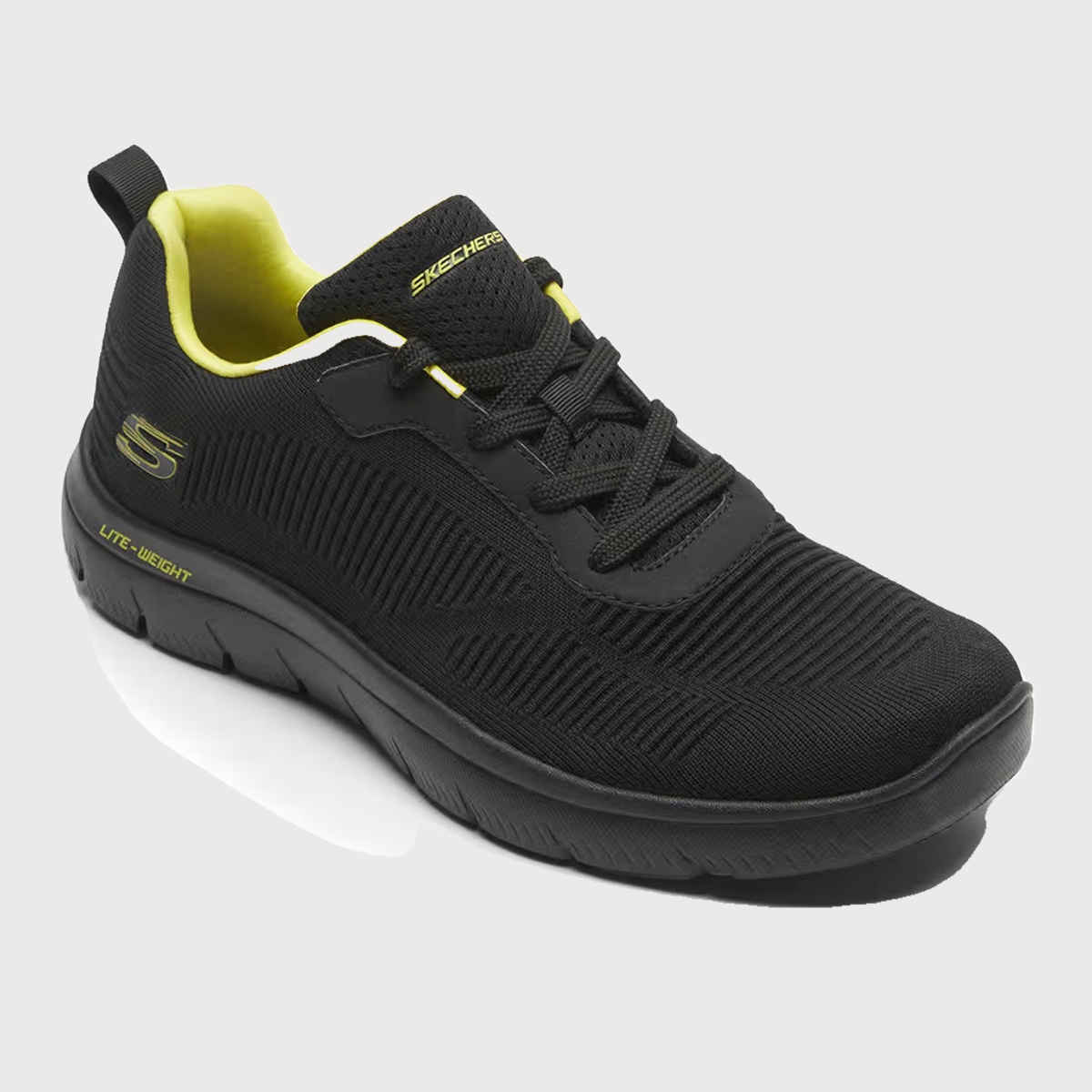 Skechers Men's DYNAMIGHT Casual Sneakers | Black Lime - UK 10