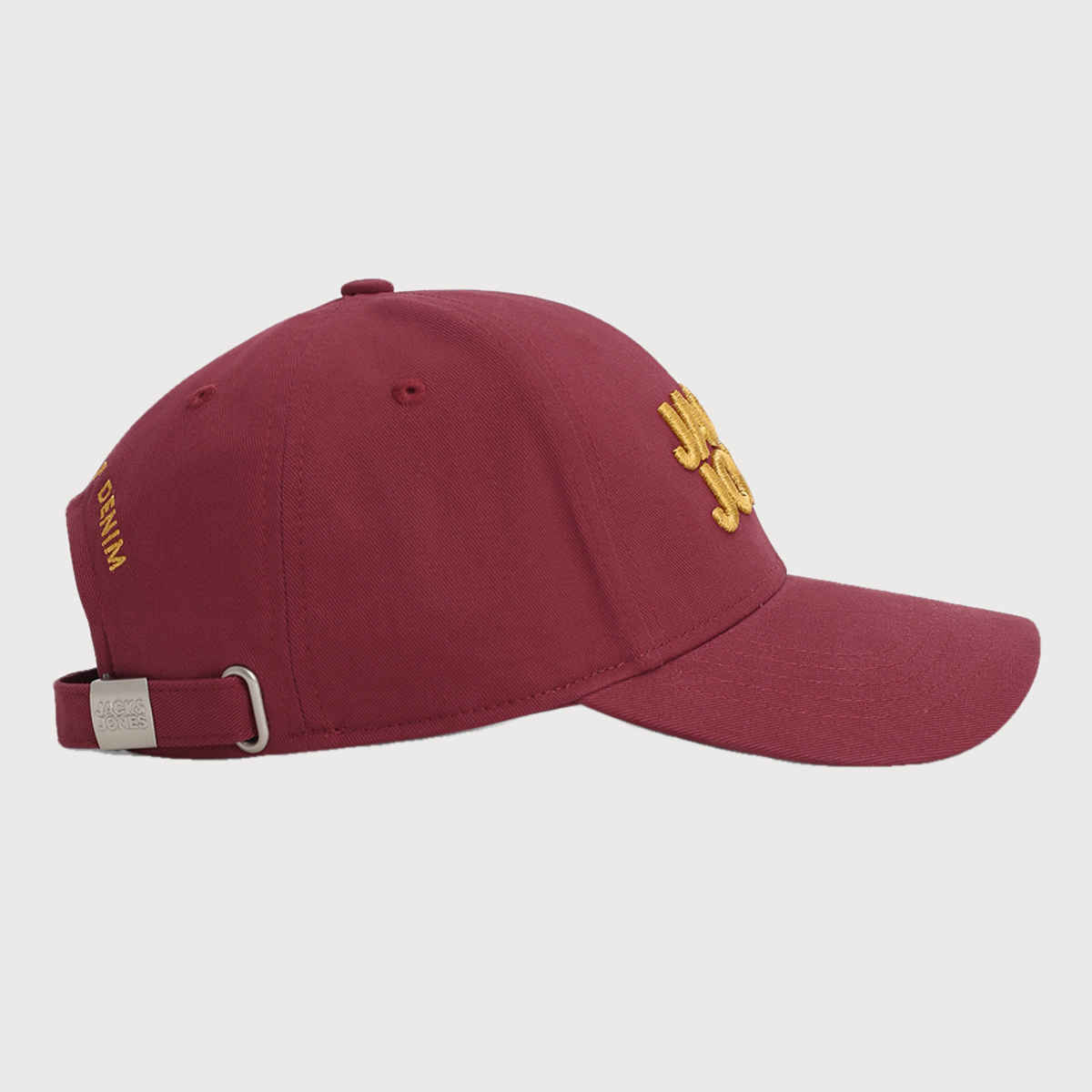 Jack & Jones Men's Embroidered Cotton Baseball Cap | Maroon - One Size