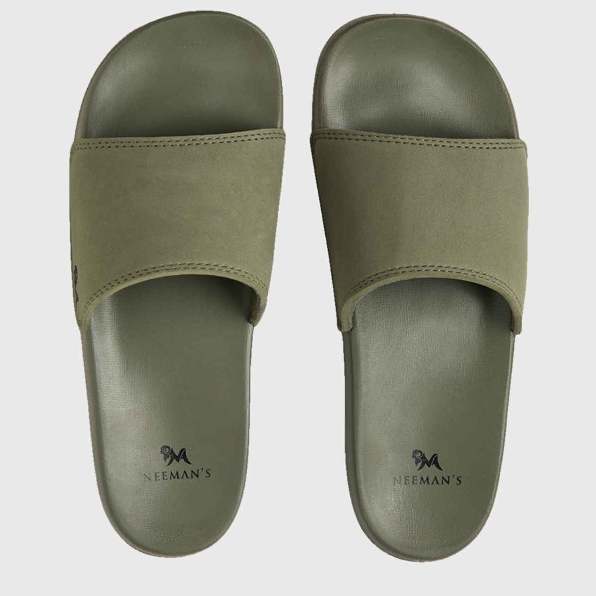 Neemans Unisex Eco Slides - Olive Green | UK 9