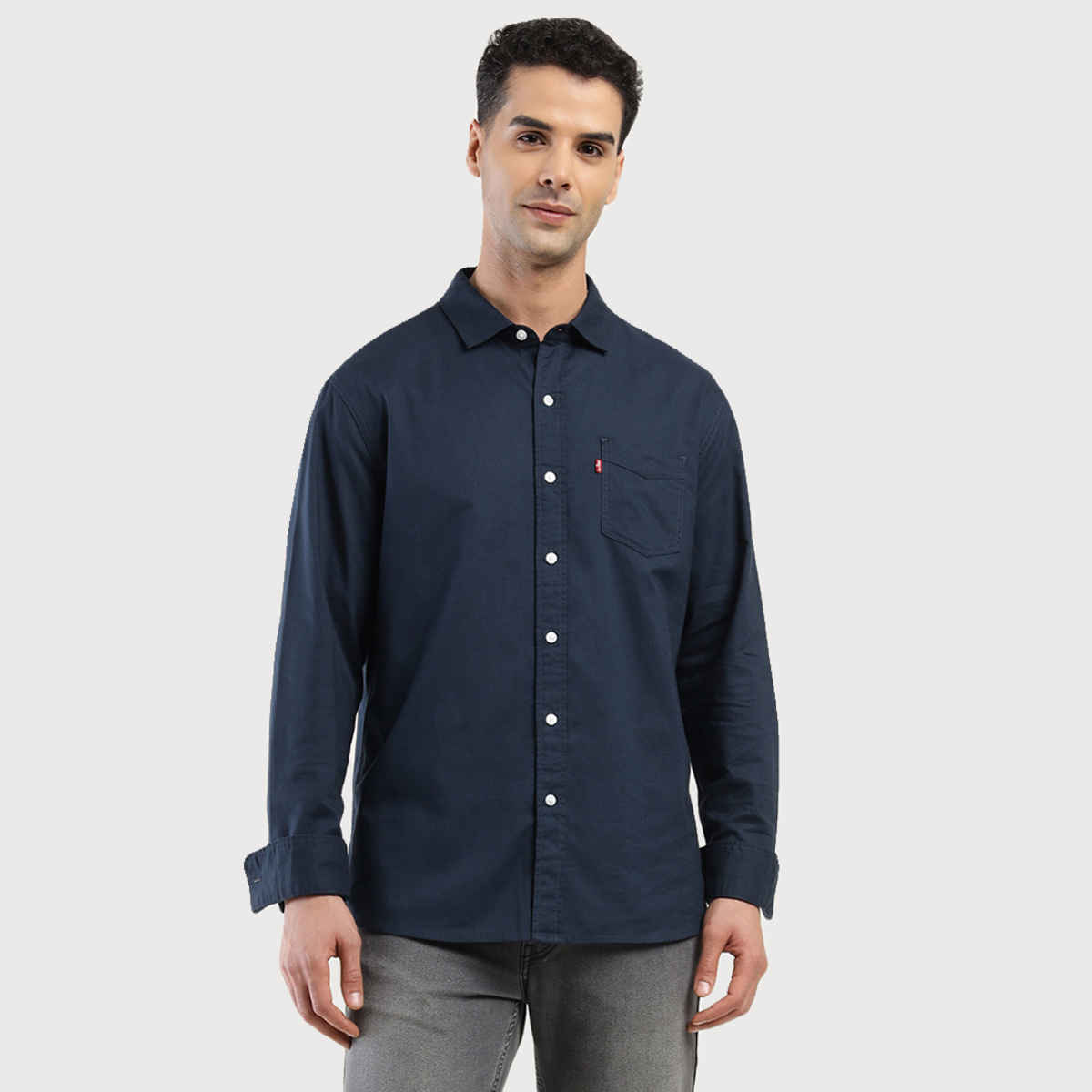 Levi's Men's 100% BCI Cotton Oxford Shirt | Navy Blue - S