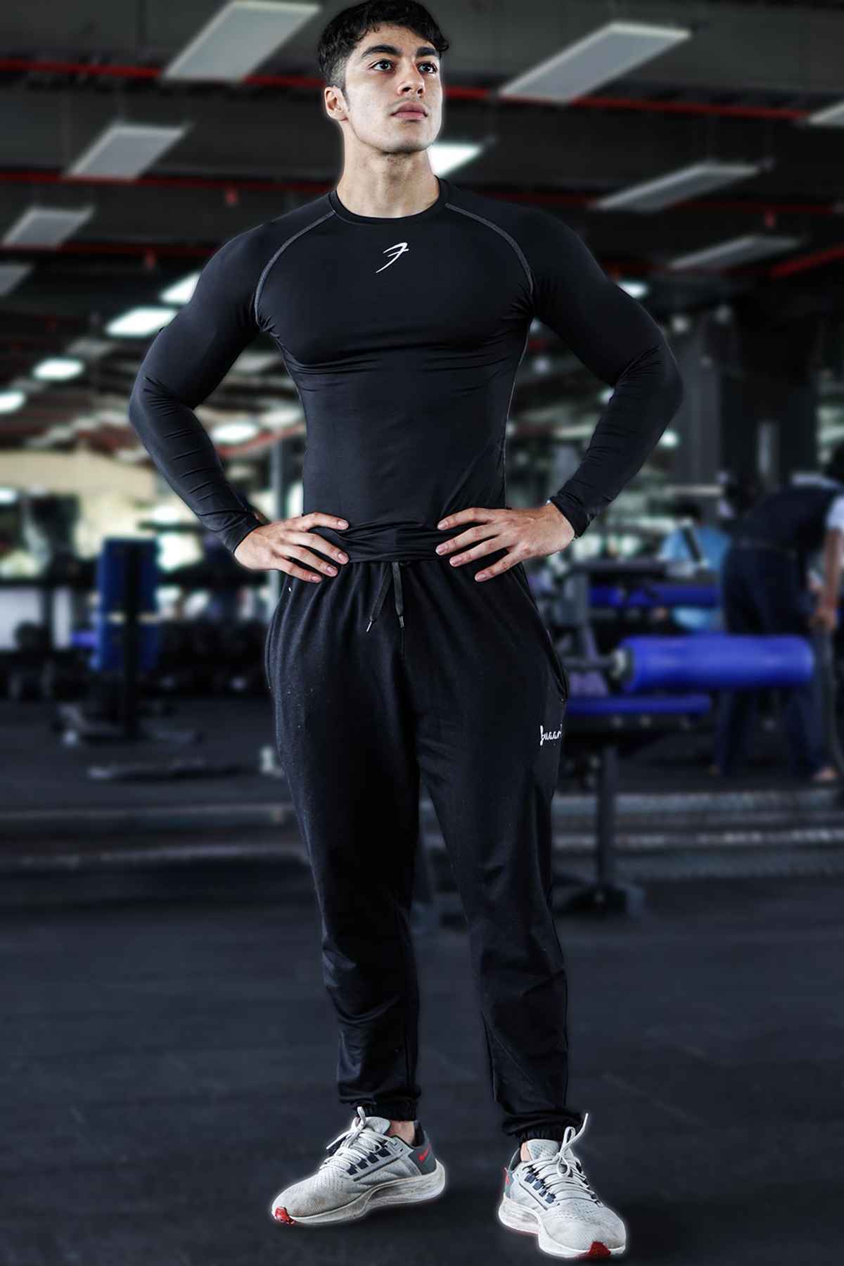 Fuaark Men's Compression Full Sleeve GYM T-shirt | Black - M