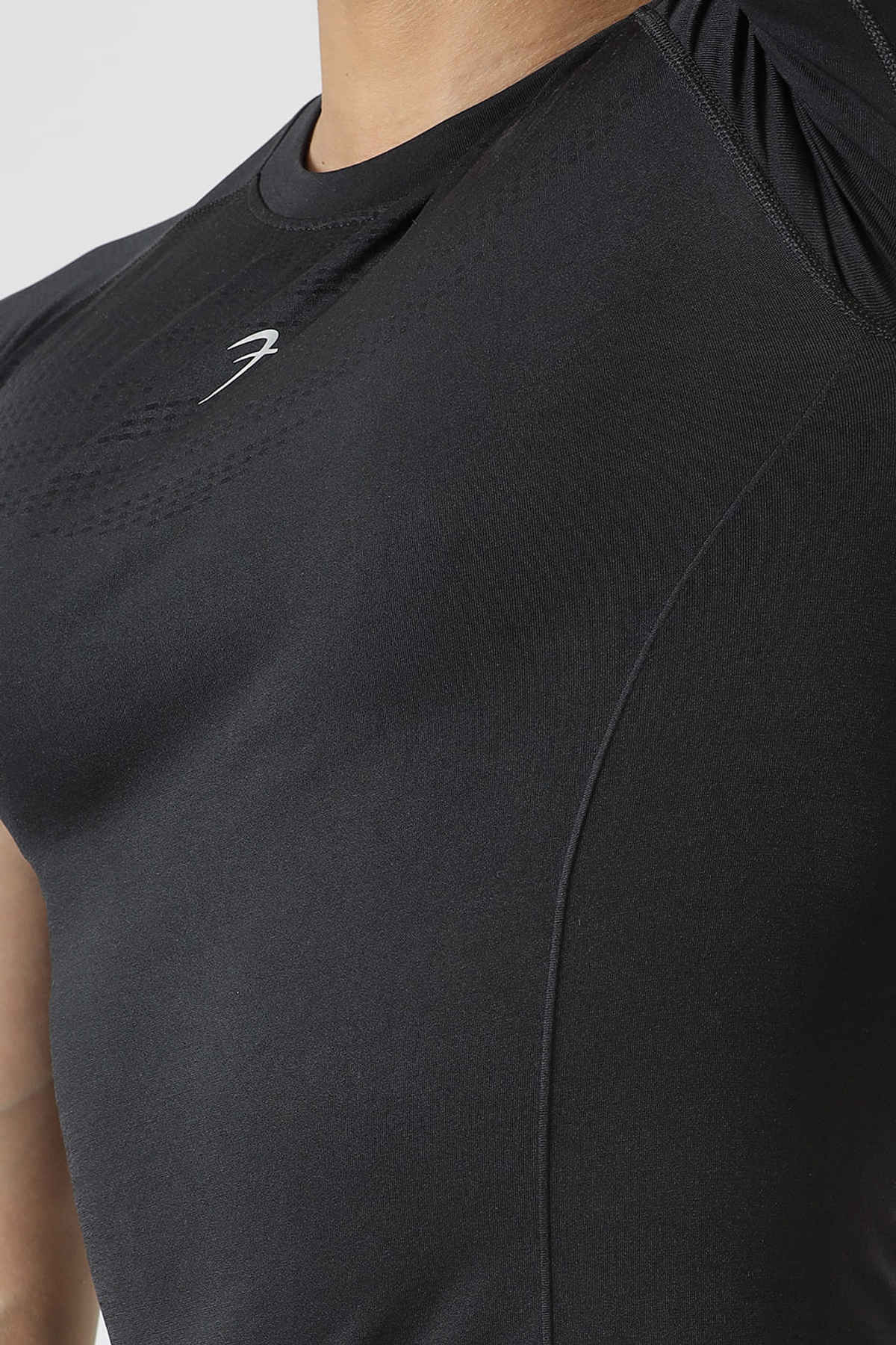 Fuaark Men's Power Seamless GYM T-shirt | Logo Black - M