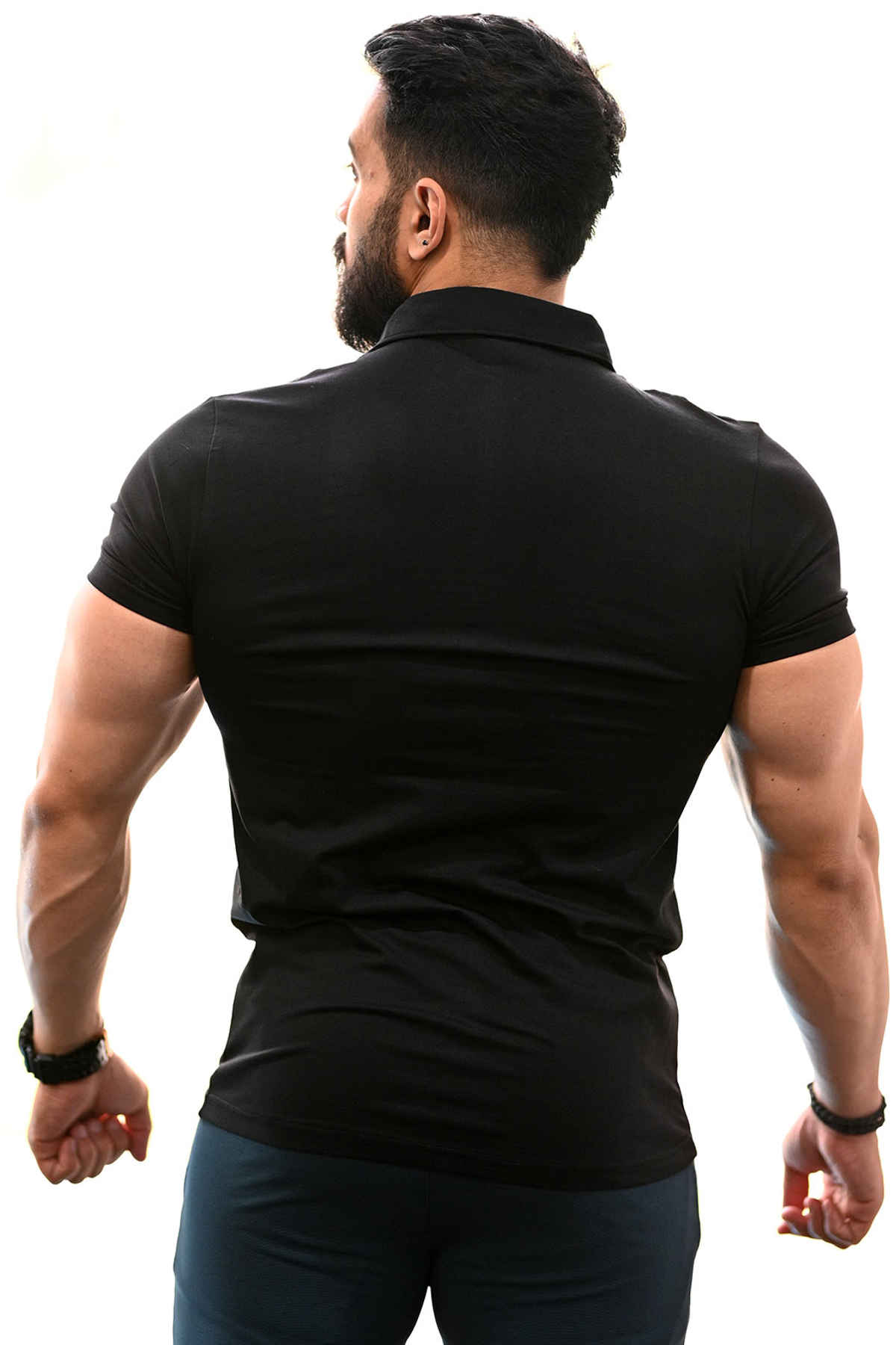 Fuaark Men's Polo GYM T-shirt | Black - L
