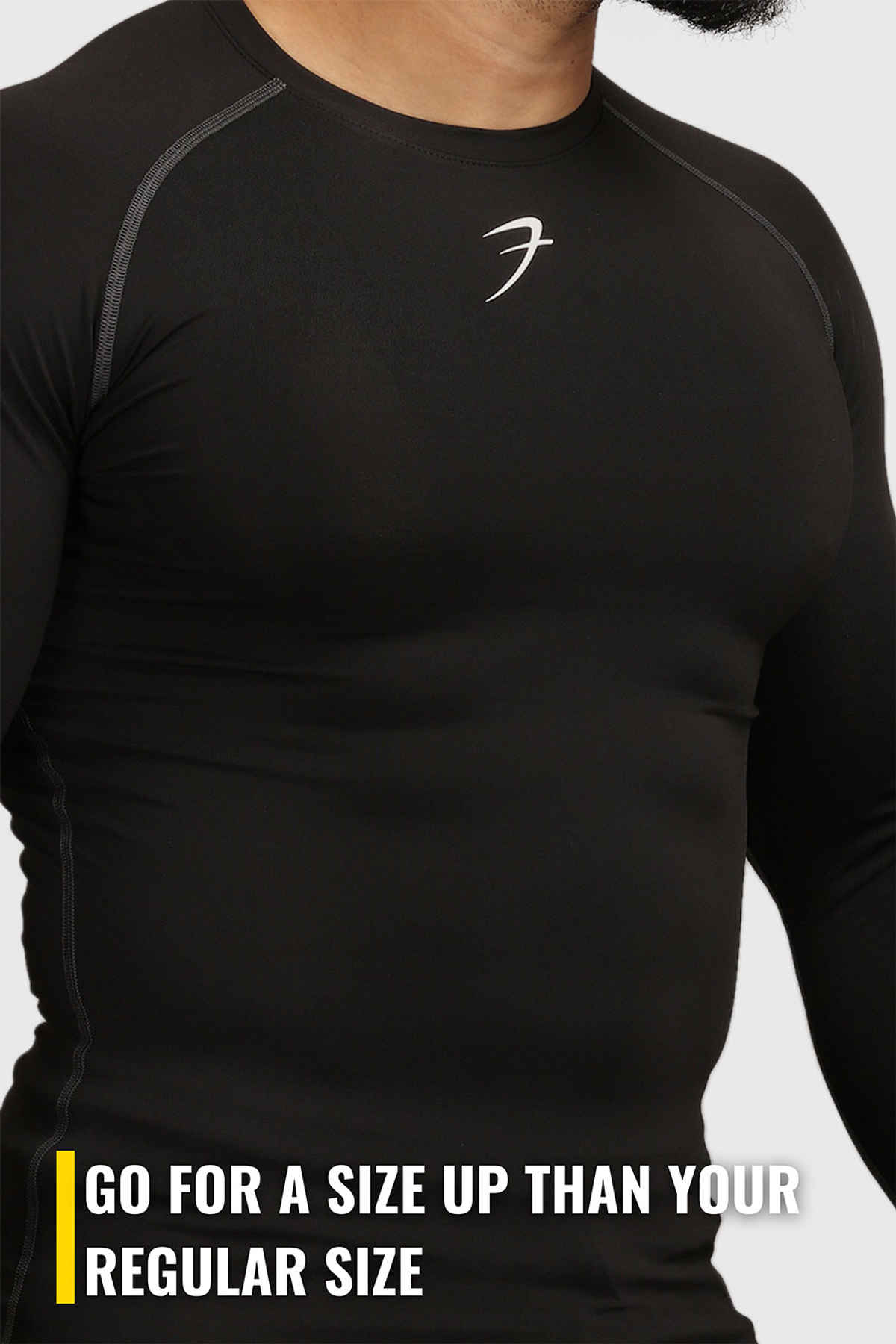 Fuaark Men's Compression Full Sleeve GYM T-shirt | Black - M