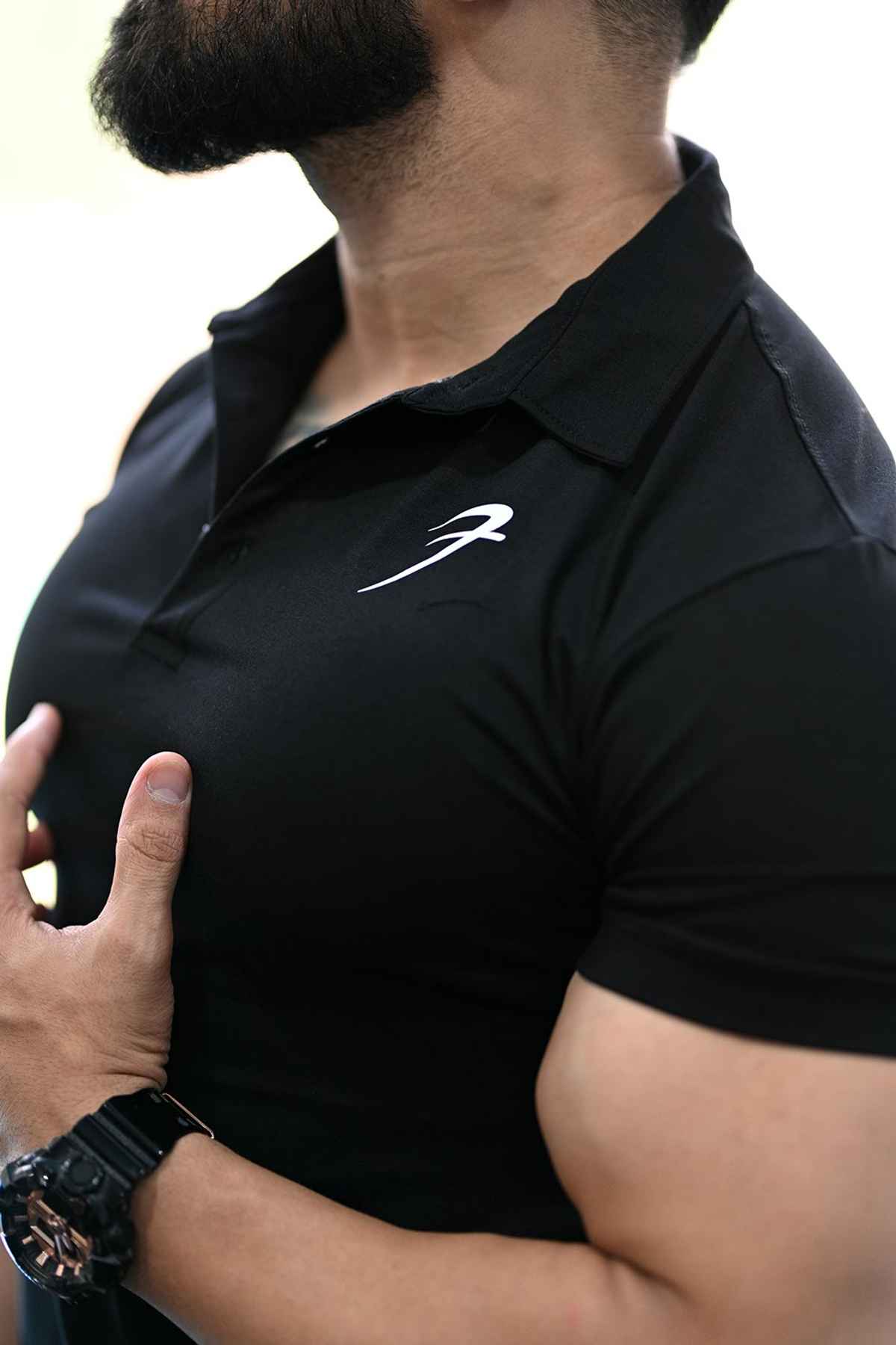 Fuaark Men's Polo GYM T-shirt | Black - L