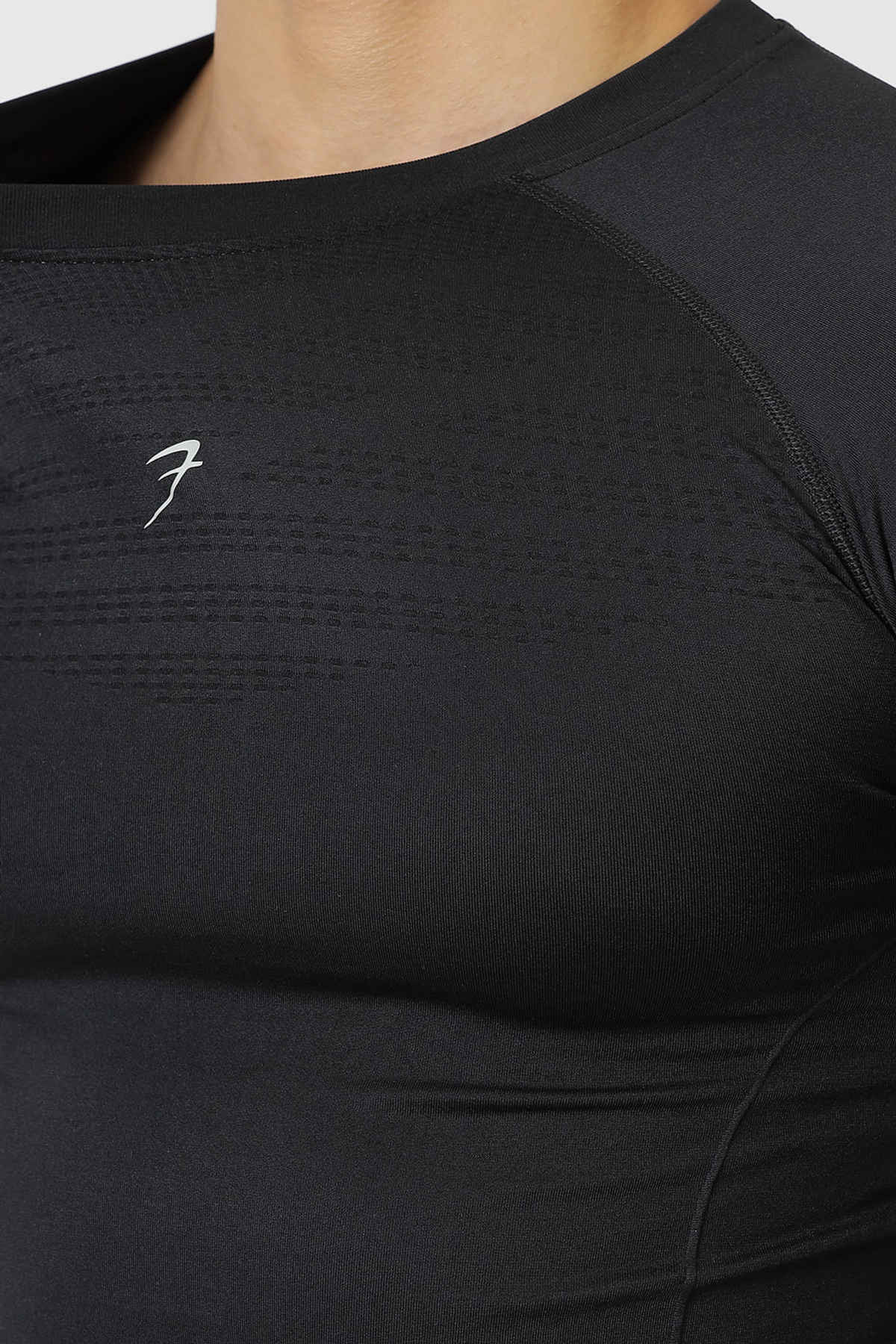Fuaark Men's Power Seamless GYM T-shirt | Logo Black - M