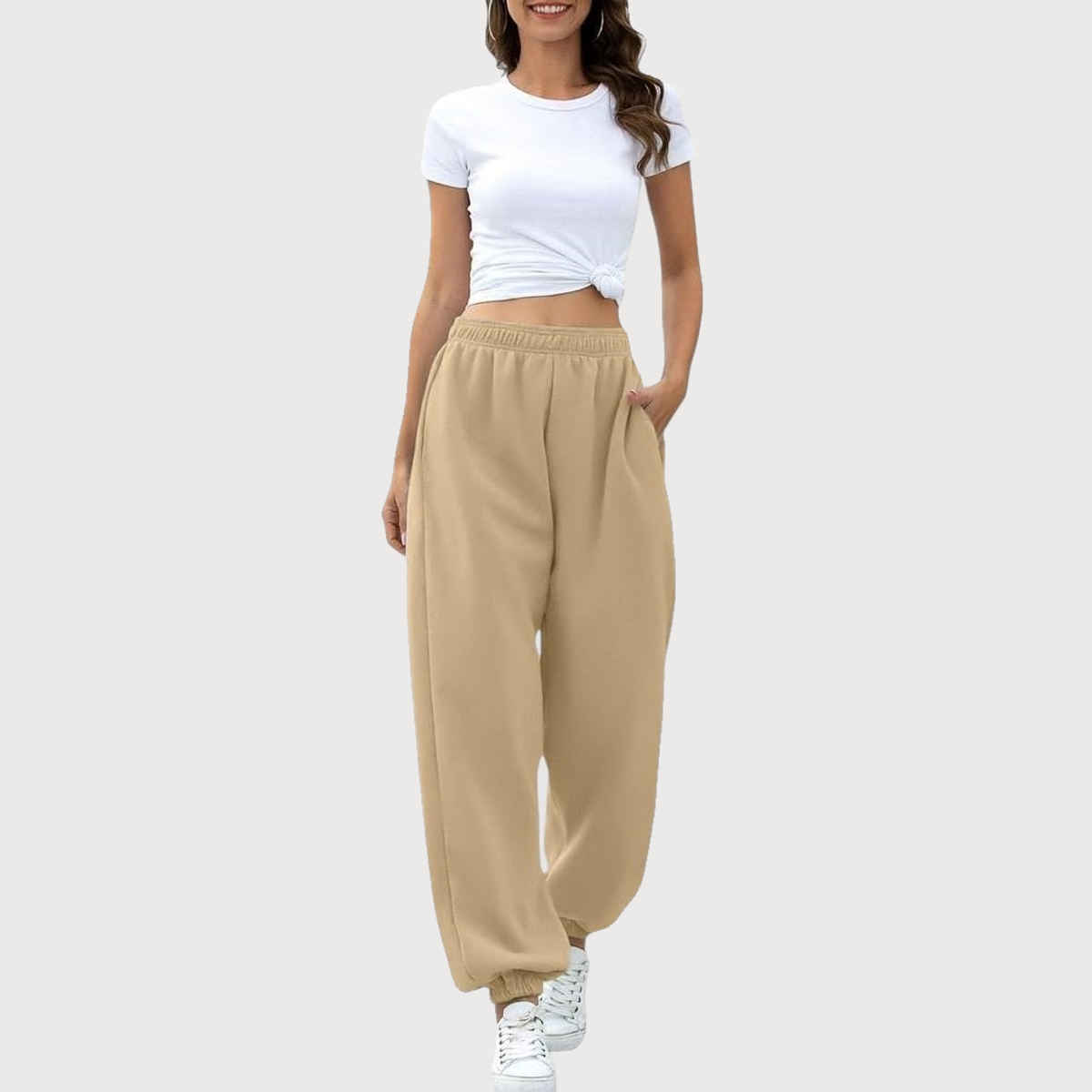 Q-rious Women's EasyFlow Relaxed Joggers | PLAZ-CARGO | Beige - 30