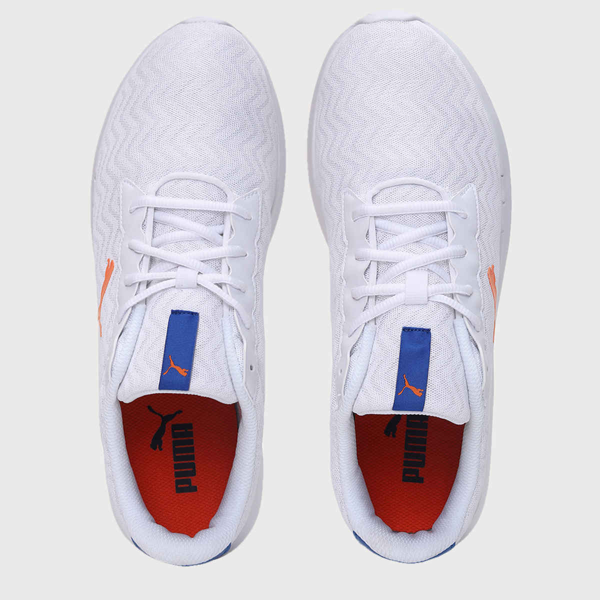 Puma Men's Glory Shoes | White, Victoria Blue and Vibrant Orange - UK 7