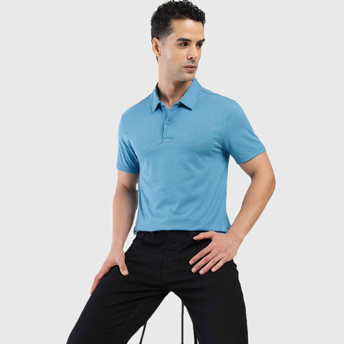 Levi's Men's Poly Cotton Polo T-shirt | Sky Blue - L