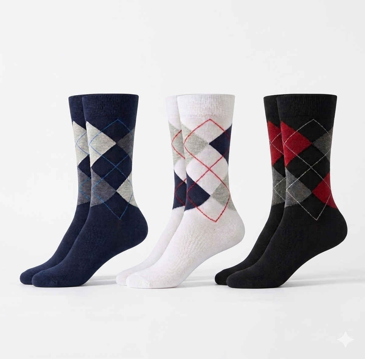 Luxrio Socks for Men Designer Cotton Business Formal Full Length Cotton Socks | SCK-19-3-PK-ANKL | Assorted