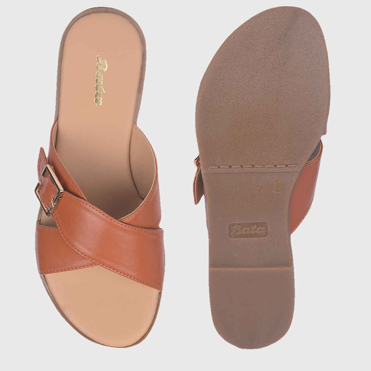 Bata Light Brown Sandal For Women | UK 5