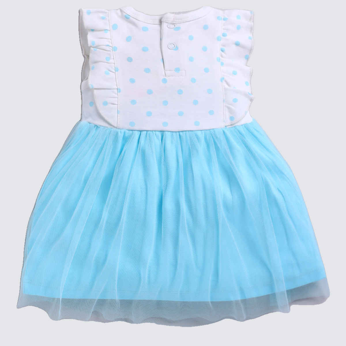 Mom's Love Girls' Printed Cotton Dresses | Aqua | 03 - 06 months