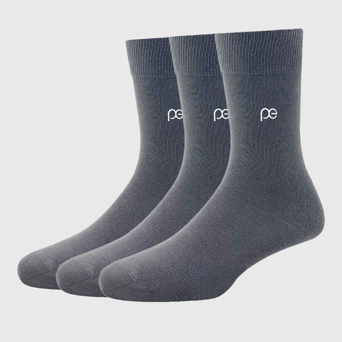 Peter England Men's Solid Cotton Socks | Dark Grey - Free Size