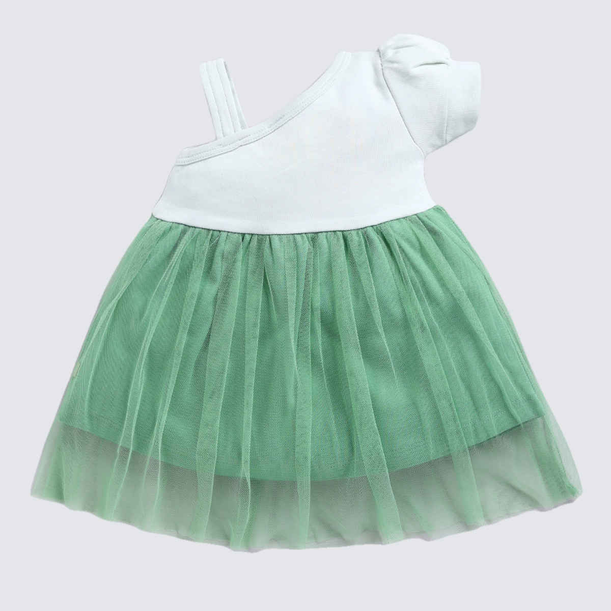 Mom's Love Girls' Printed Cotton Dresses | Green | 12 - 18 months