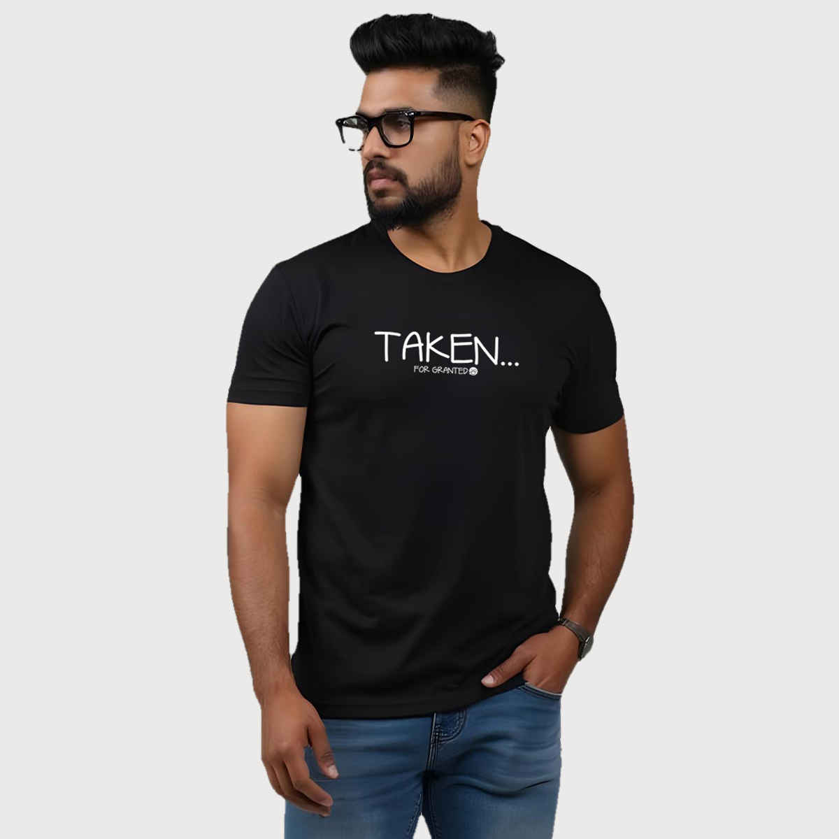 Mad Over Print Men's Taken For Granted T-shirt | Black - M