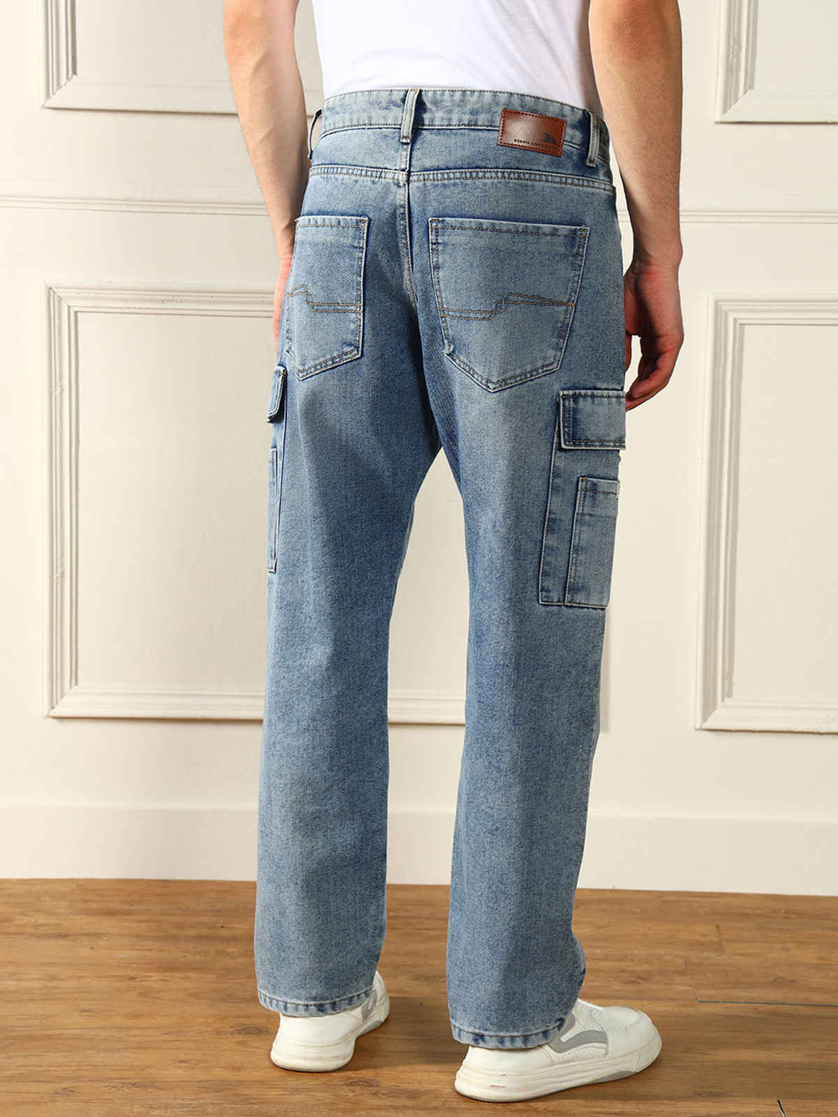 Dennis Lingo Men's Relaxed Fit Low Distress Light Fade Jeans | Light Blue - 32