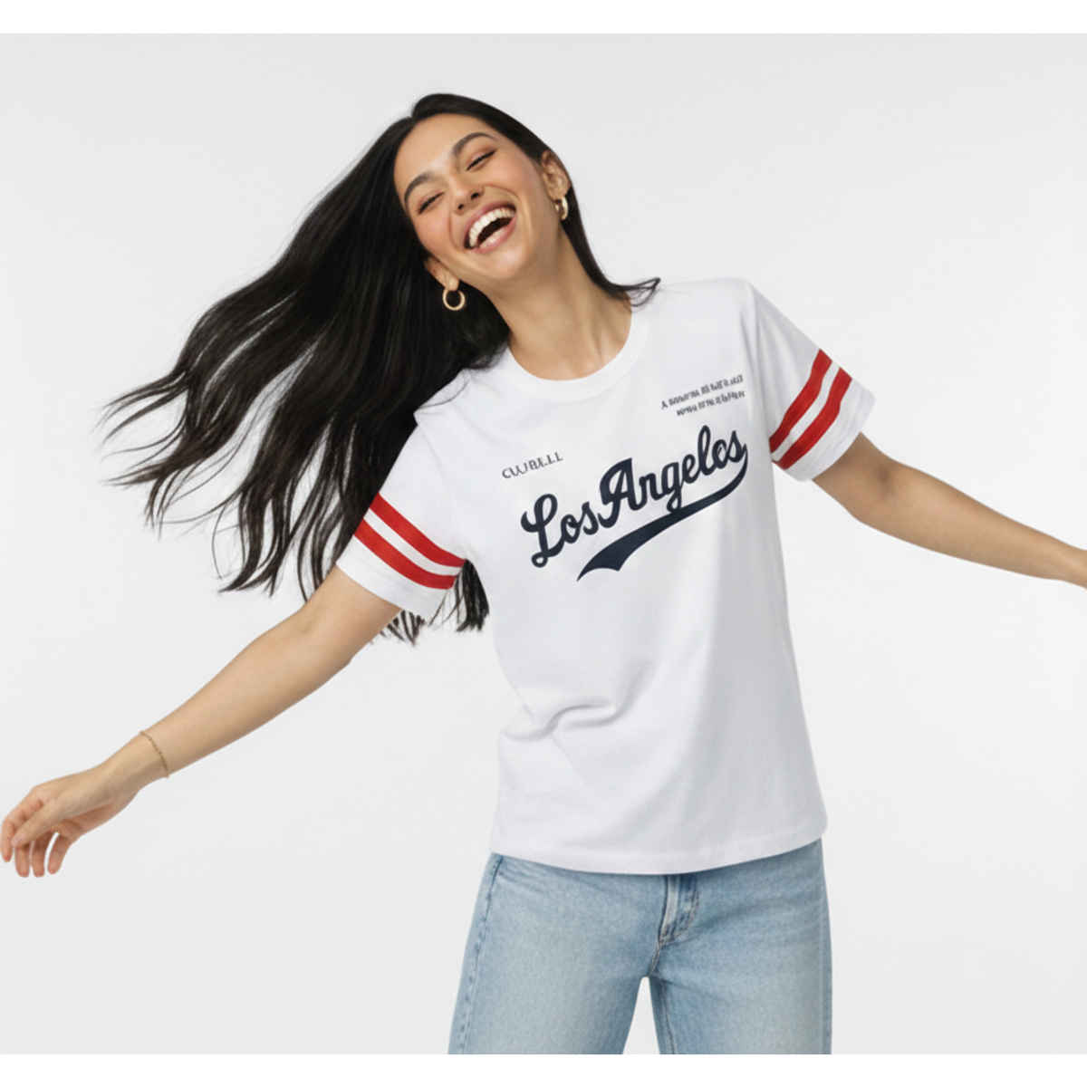 Try This Women's HF Sleeve Printed Round Neck Tshirt | White | XL