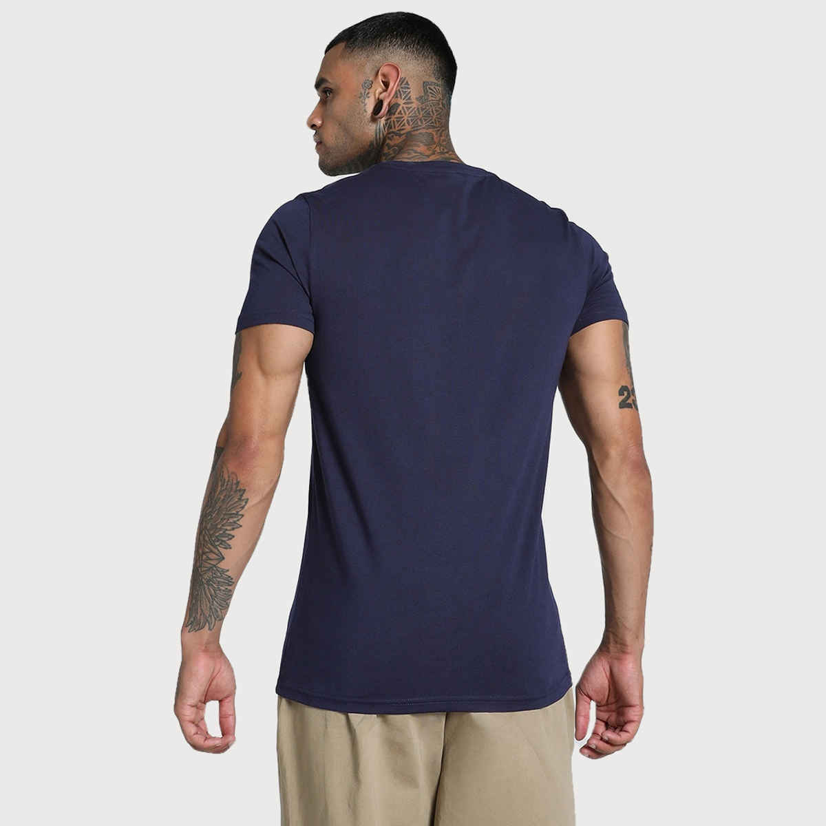 Puma Men's T-Shirt Box Graphic - Navy | XL