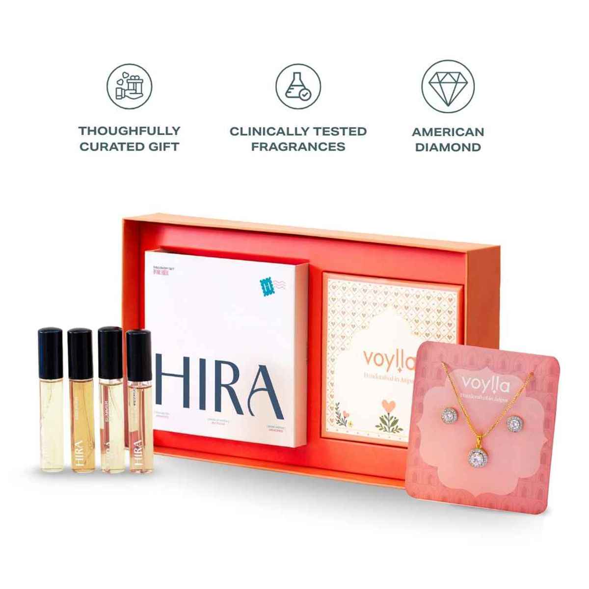HIRA x VOYLLA Perfume Gift (50ml) | Jewellery & Fragrance Gift for Women