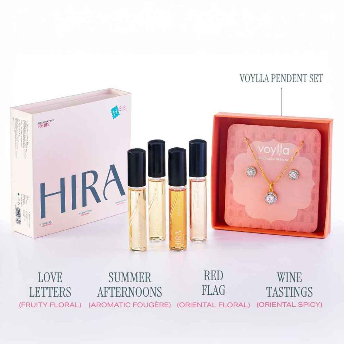 HIRA x VOYLLA Perfume Gift (50ml) | Jewellery & Fragrance Gift for Women