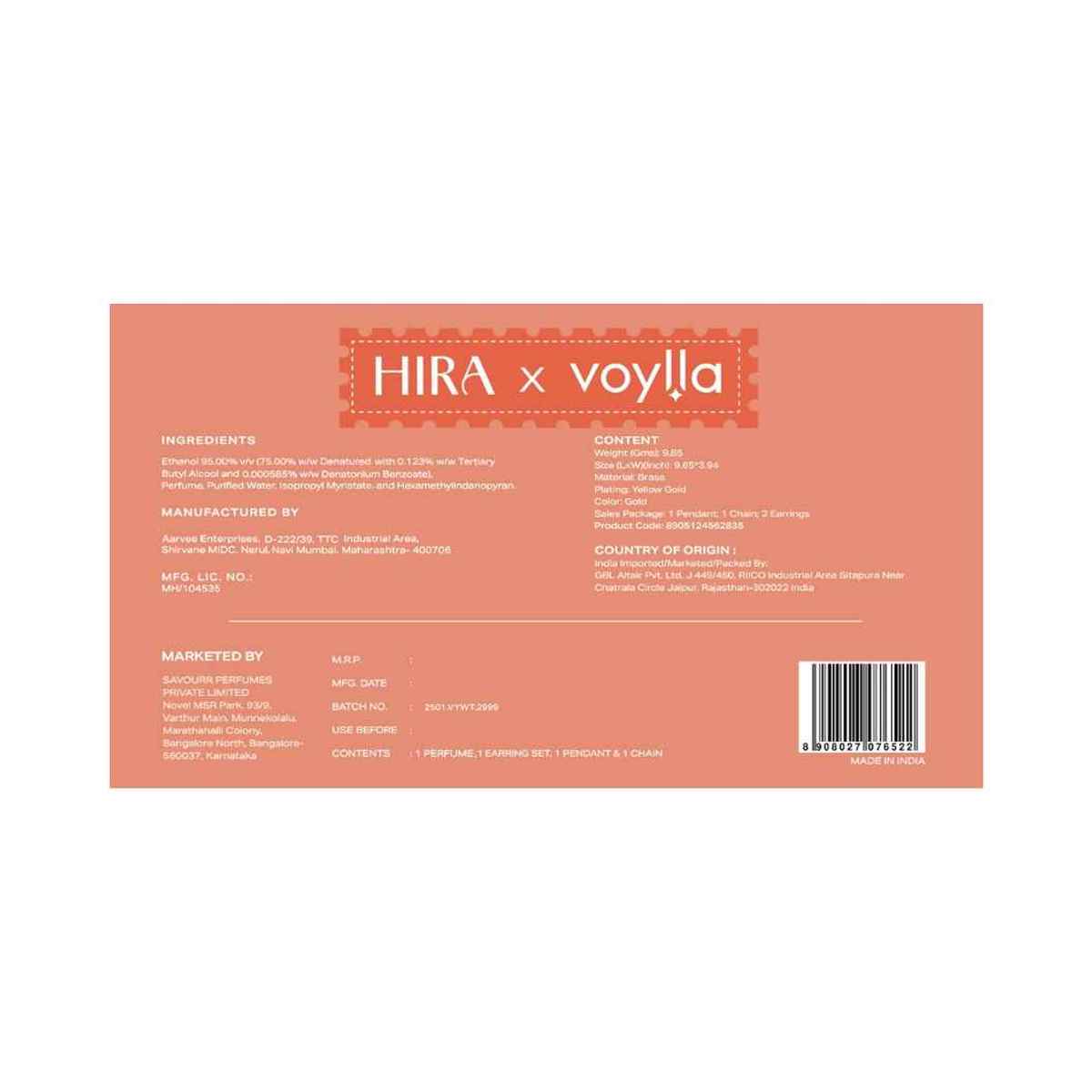 HIRA x VOYLLA Perfume Gift (50ml) | Jewellery & Fragrance Gift for Women