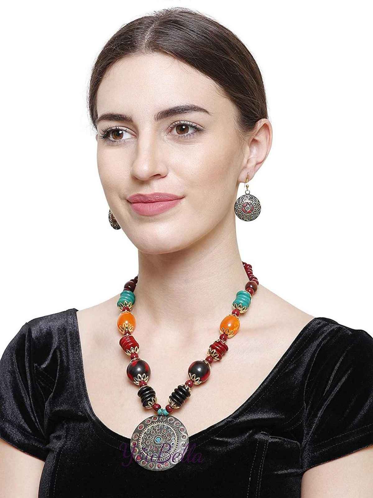 YouBella Stylish Afghani Tribal Jewellery Set For Women - Multicolour