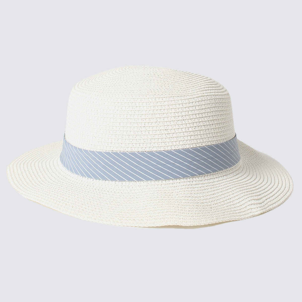 Haute Sauce Women's Textured Polyester Sun Hat | White - One Size