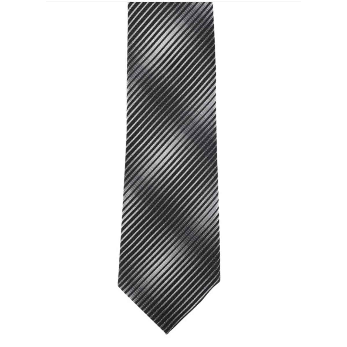 Calvadoss Men's Striped Tie | CALT2057 | Black and Grey