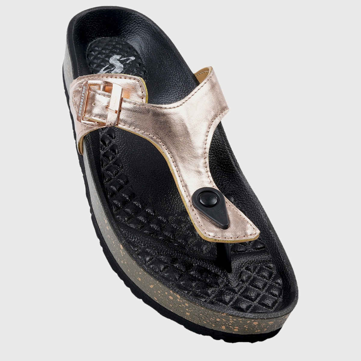 Solethreads Athena Metalic Gold Flip-Flops & Slippers for Women | Size - India-UK 5