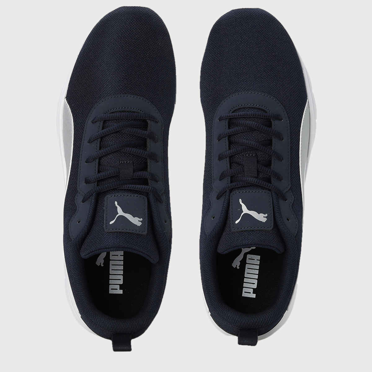 Puma Men's Supreme Comfort Running Shoes | Navy Blazer, White and Silver - UK 7