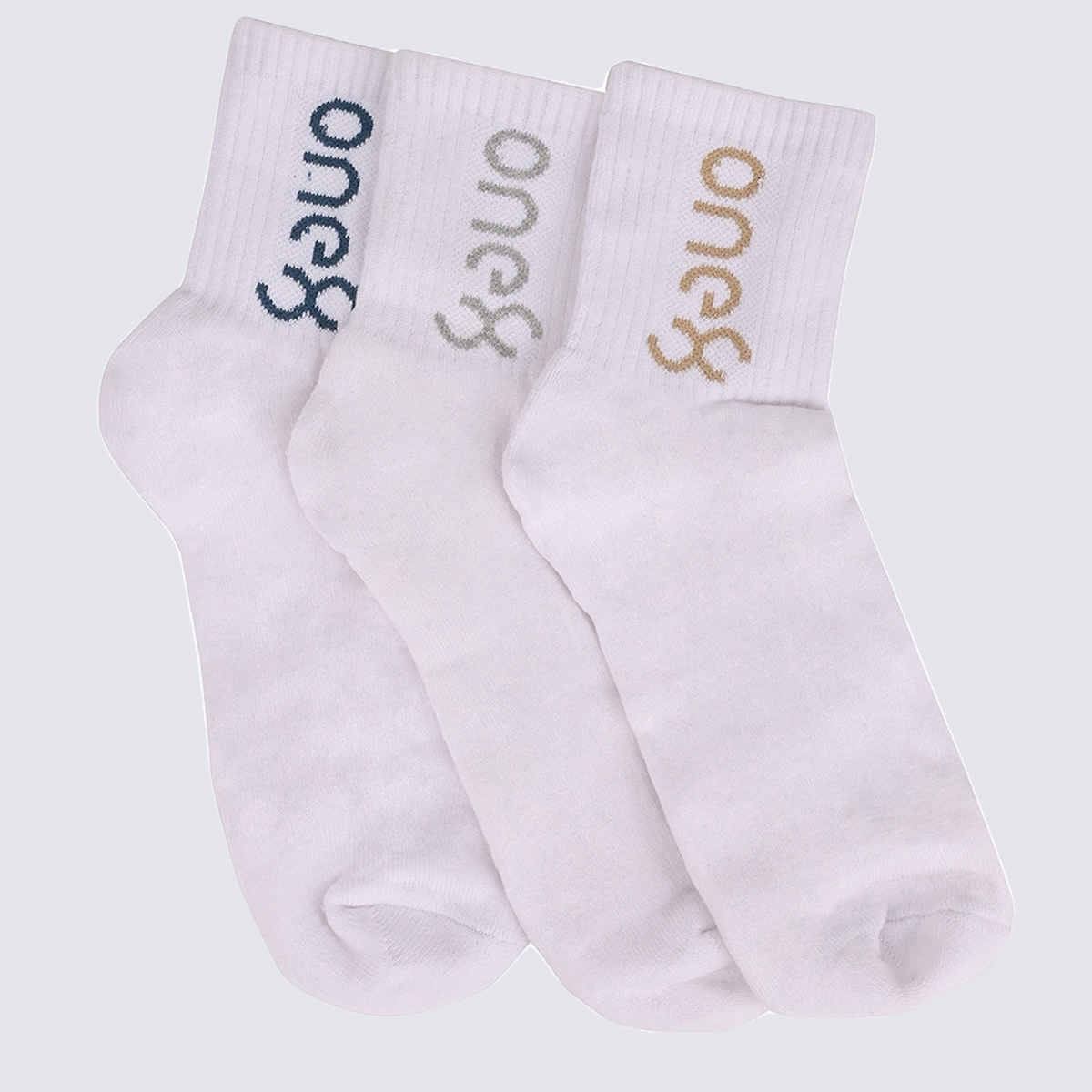 One8 Men's Cotton Ankle Length Socks | White - Free Size