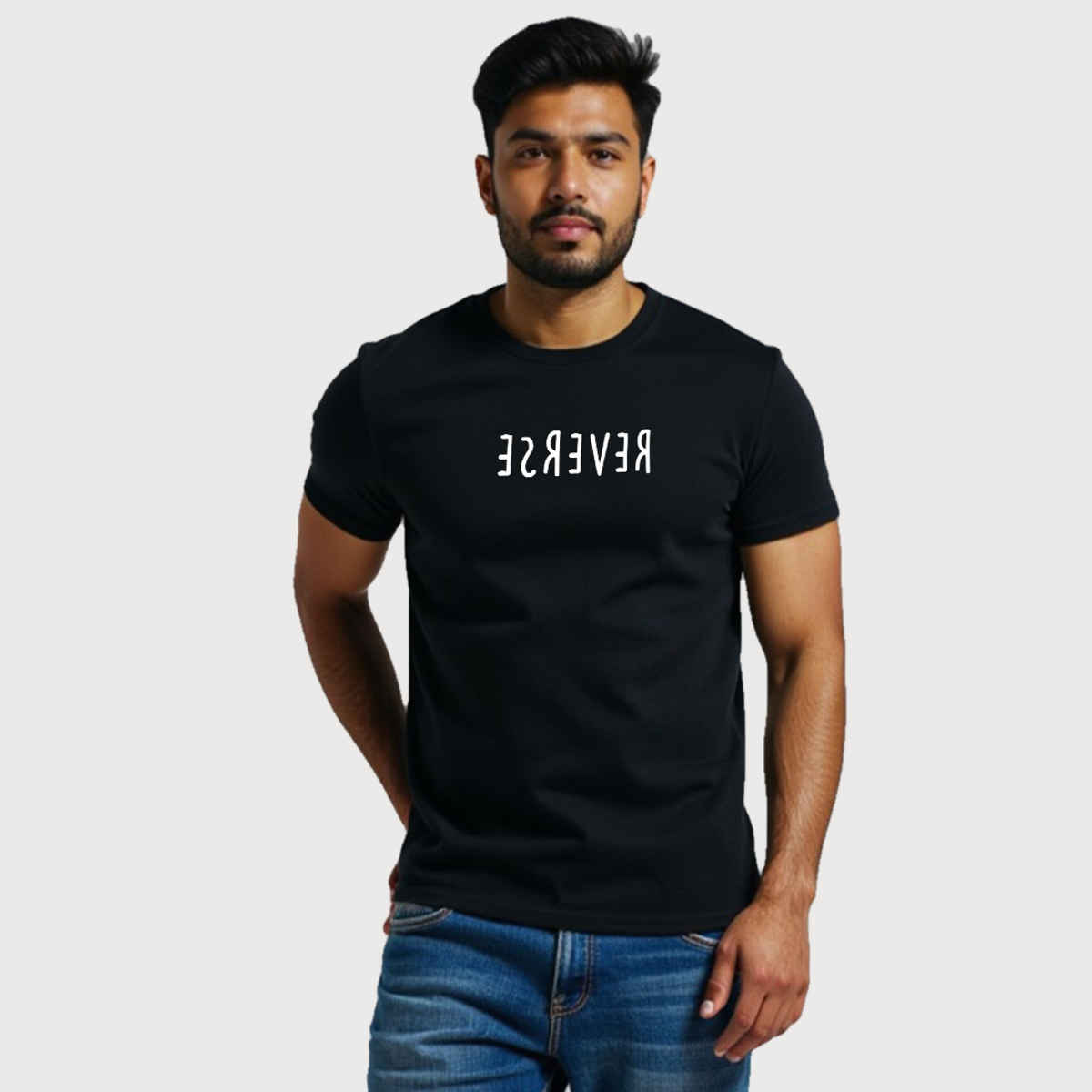 Mad Over Print Men's Reverse T-shirt | Black - M