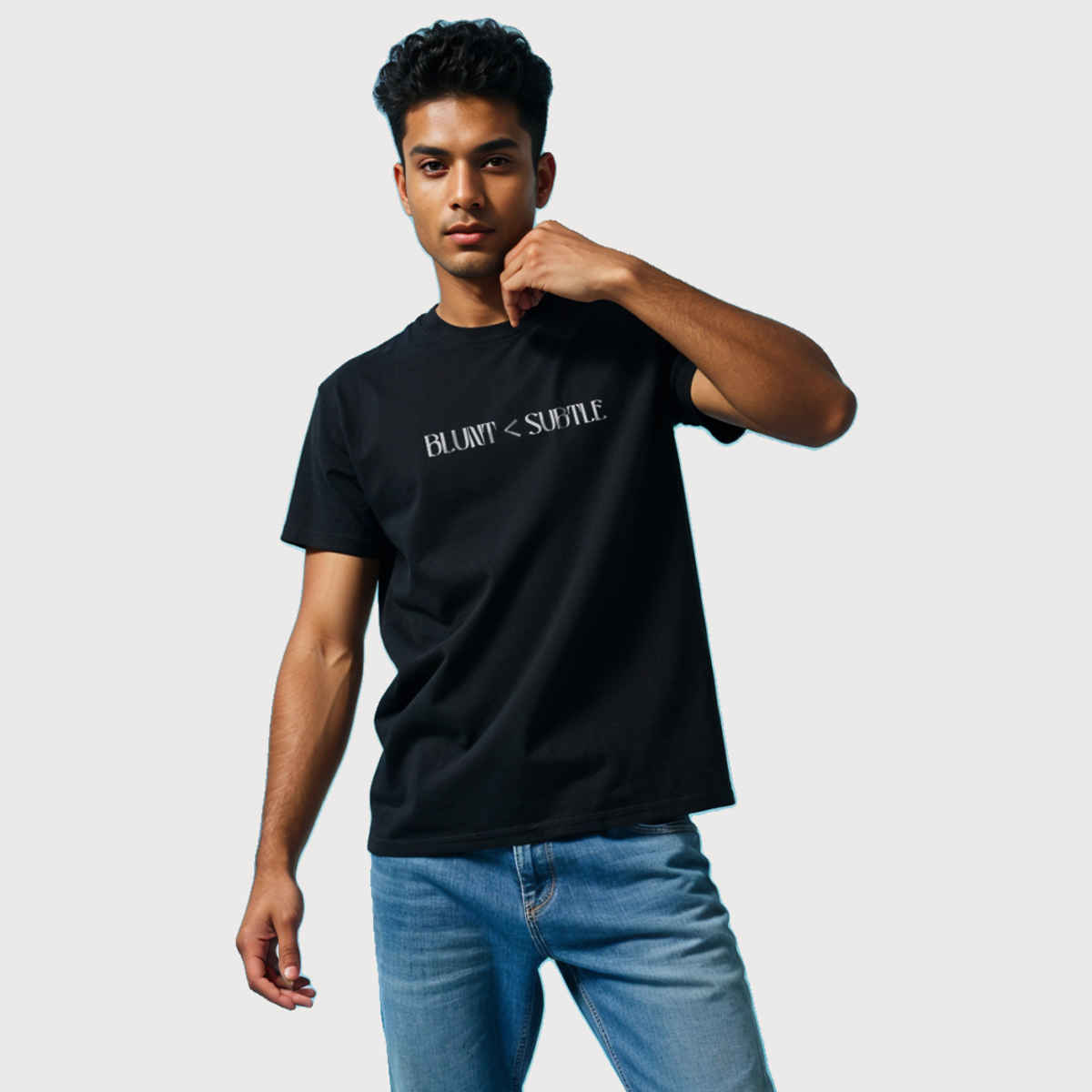 Mad Over Print Men's Blunt Subtle T-shirt | Black - L