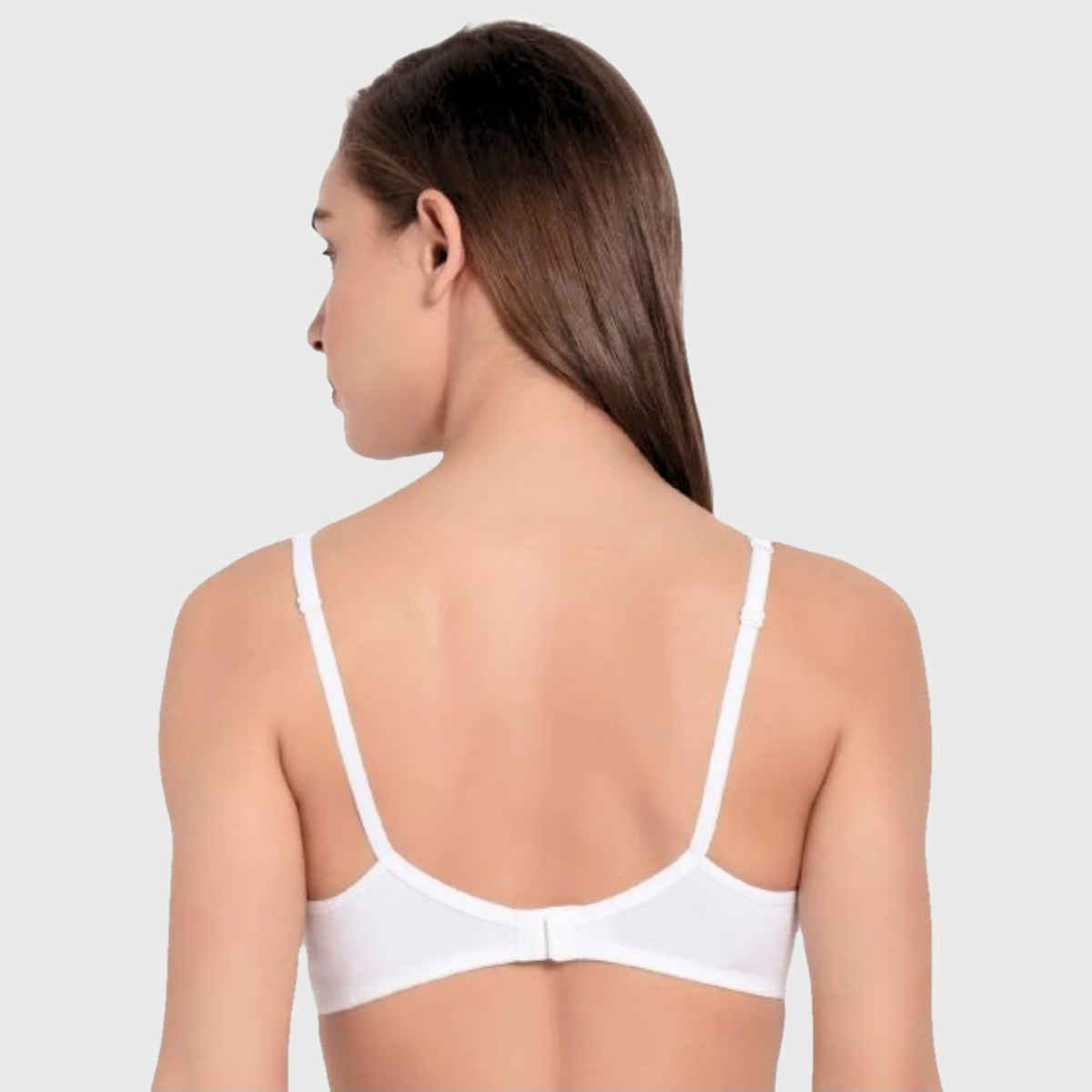 Jockey 1722 Women's Wirefree Non Padded Super Combed Cotton Elastane Stretch Medium Coverage Everyday Bra | Concealed Shaper Panel-White-36C
