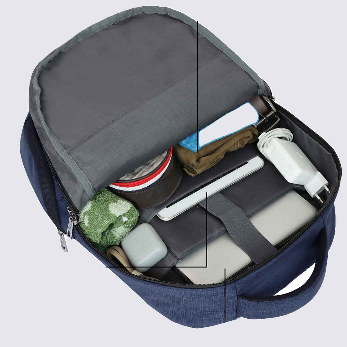 EUME Unisex Polyester 31 L Top Handle Laptop Backpack | Navy Blue - 15.6 Inches