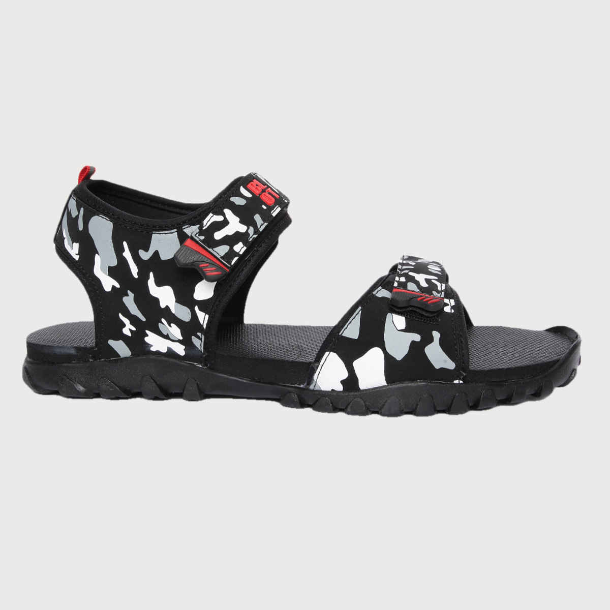 Paragon Blot Men's Black & Red Sandals - 7