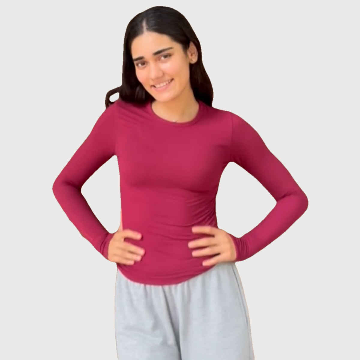 Terractive Women's Cuddle Tee | TA10016ML | Maroon - L