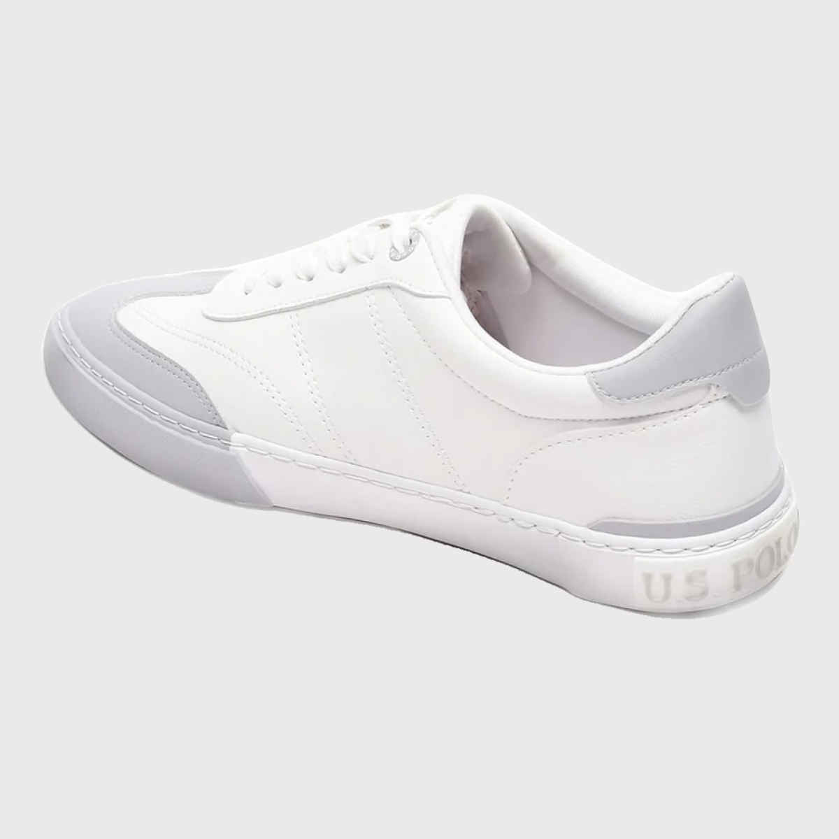 U.S. Polo Assn. Men's Men's Men Round Toe Solid Gain Sneakers Grey - UK 10