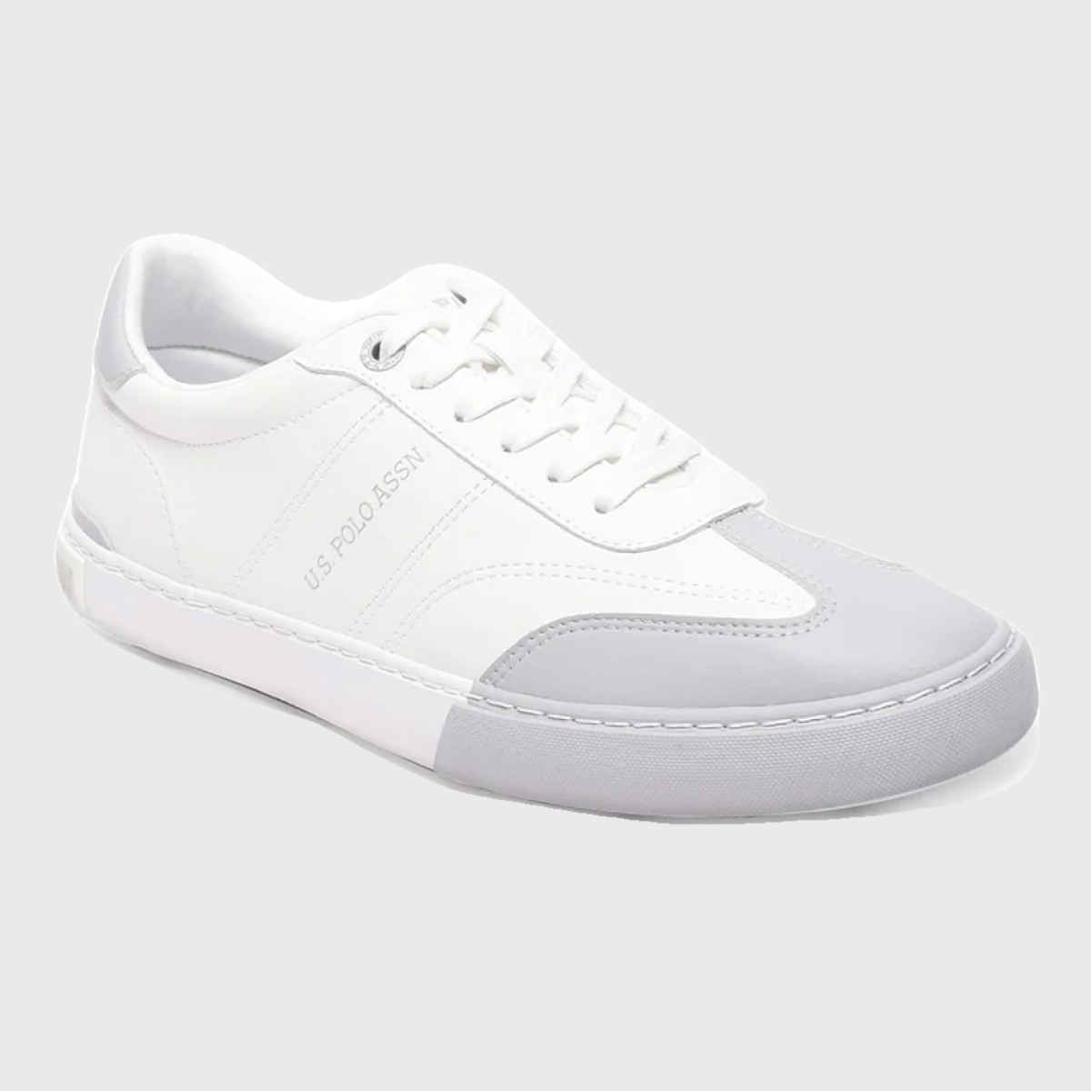 U.S. Polo Assn. Men's Men's Men Round Toe Solid Gain Sneakers Grey - UK 10