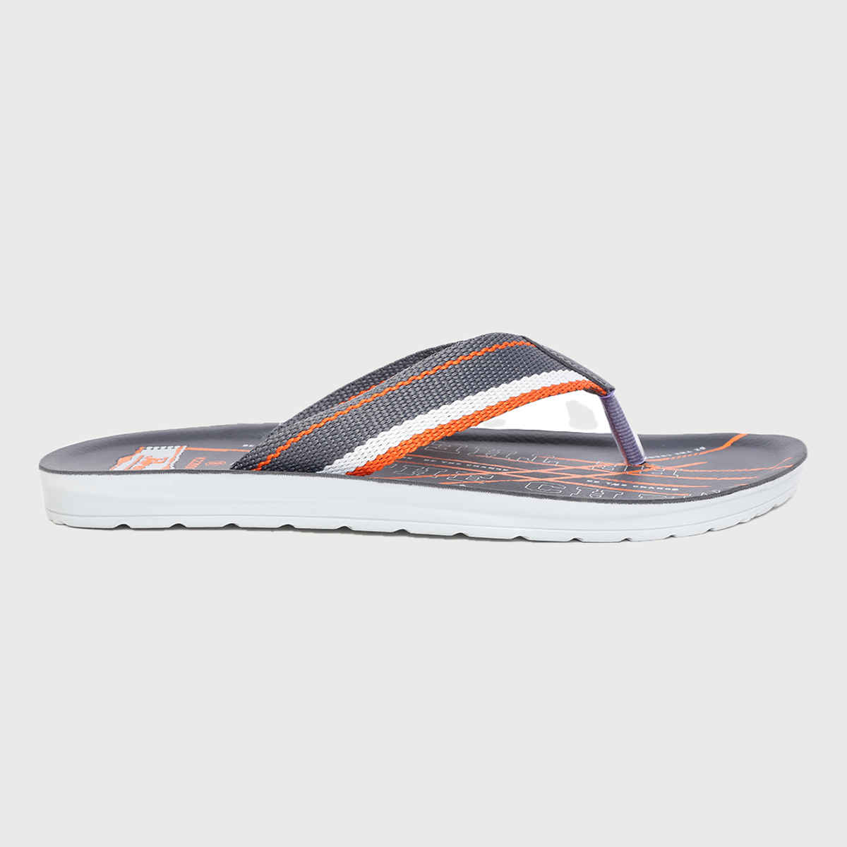 Paragon Men's Vertex Grey-Orange Slippers | UK 7