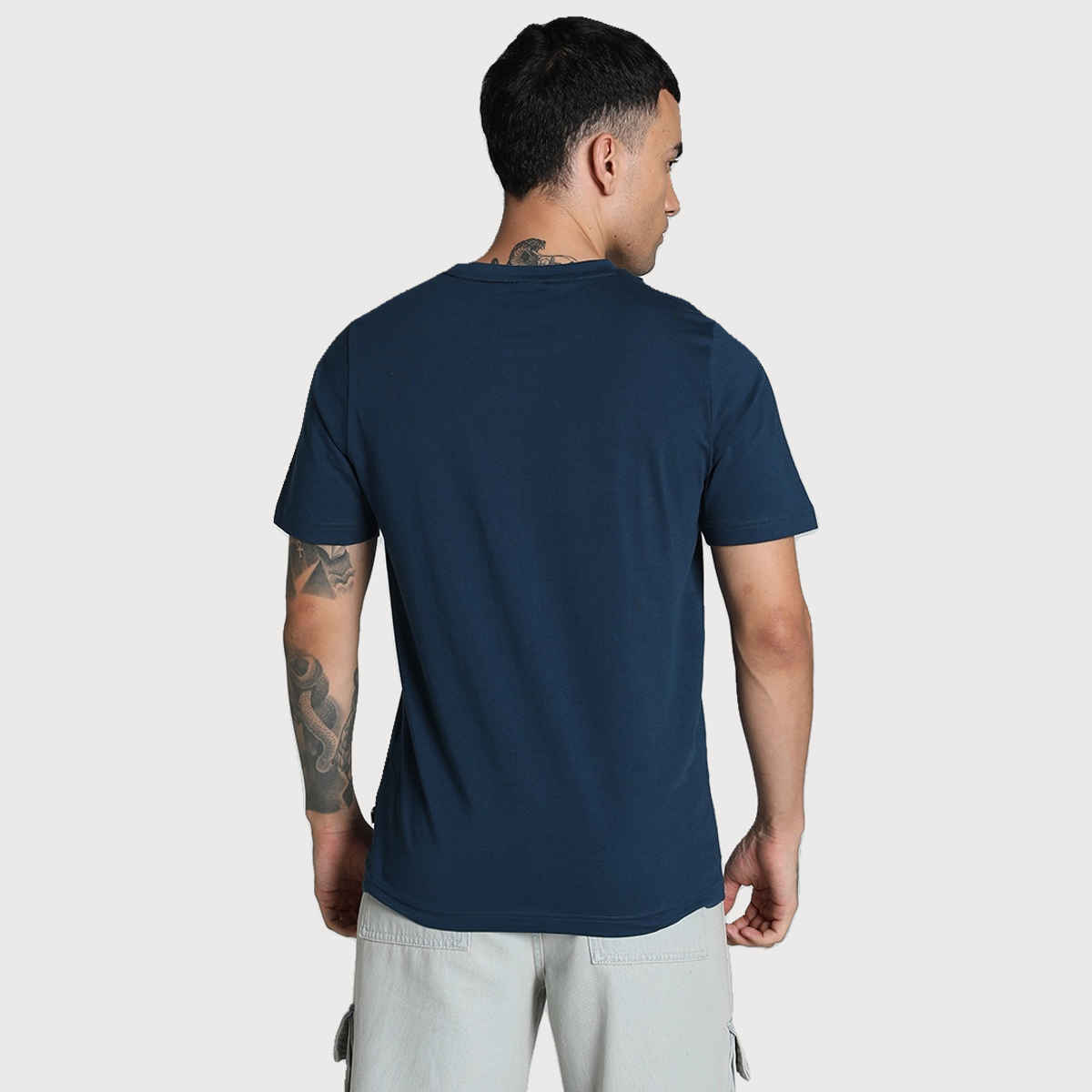 Puma Men's T-Shirt Small Logo - Marine Blue | XL