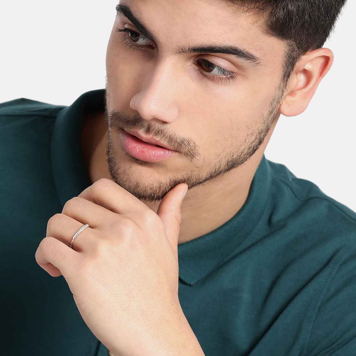 Zavya SolidRhodium Plated 925 Sterling Silver Ring