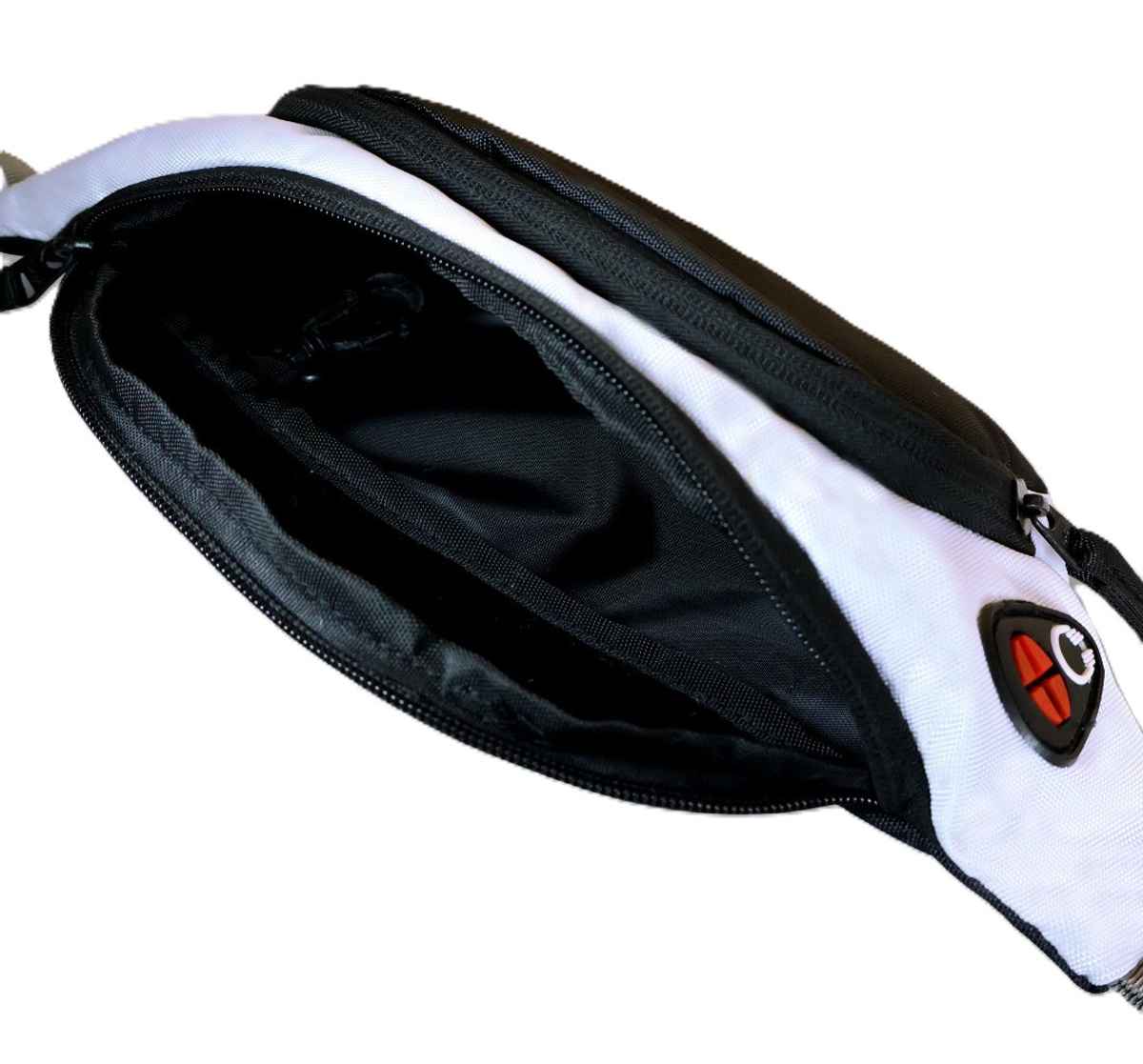 B BEYOND Unisex Waist Pouch Bag Logo Printed | White & Black