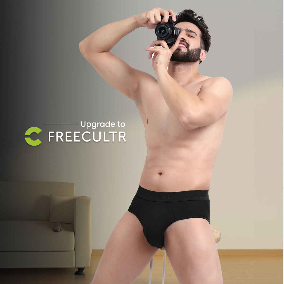 Freecultr Men's Underwear Micromodal Classic Brief - Pack of 1 | Color Black Size - XXL