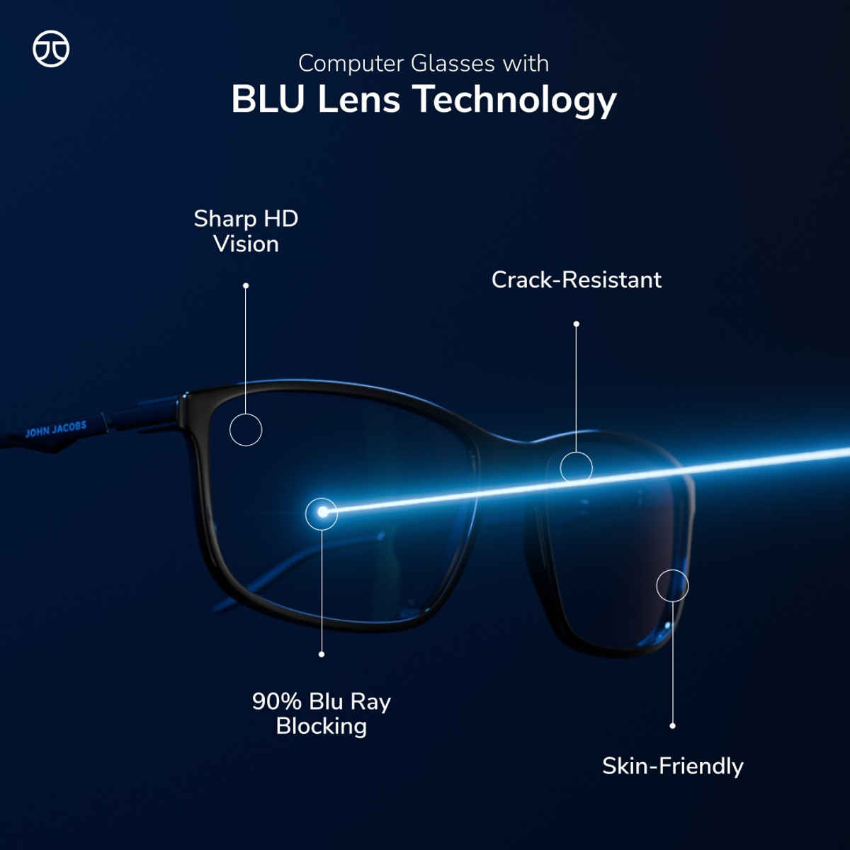 John Jacobs By Lenskart Unisex Metal Sunglasses | Blue - M