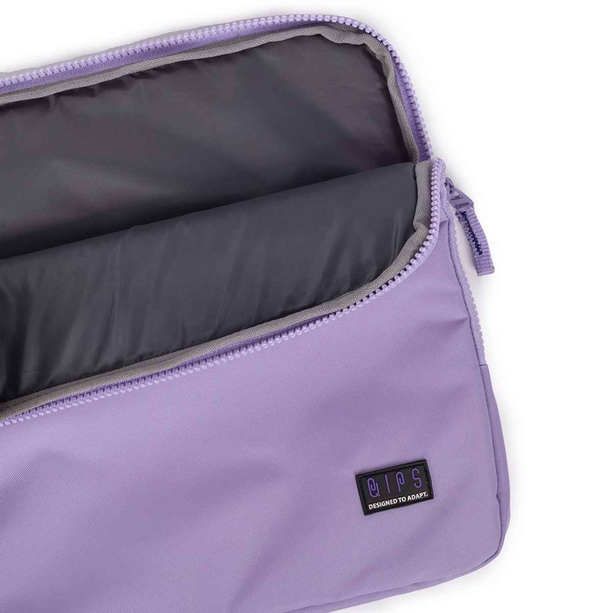 QIPS Unisex Solid PU Coated Polyester 15.6 L Laptop Sleeve | Lavender