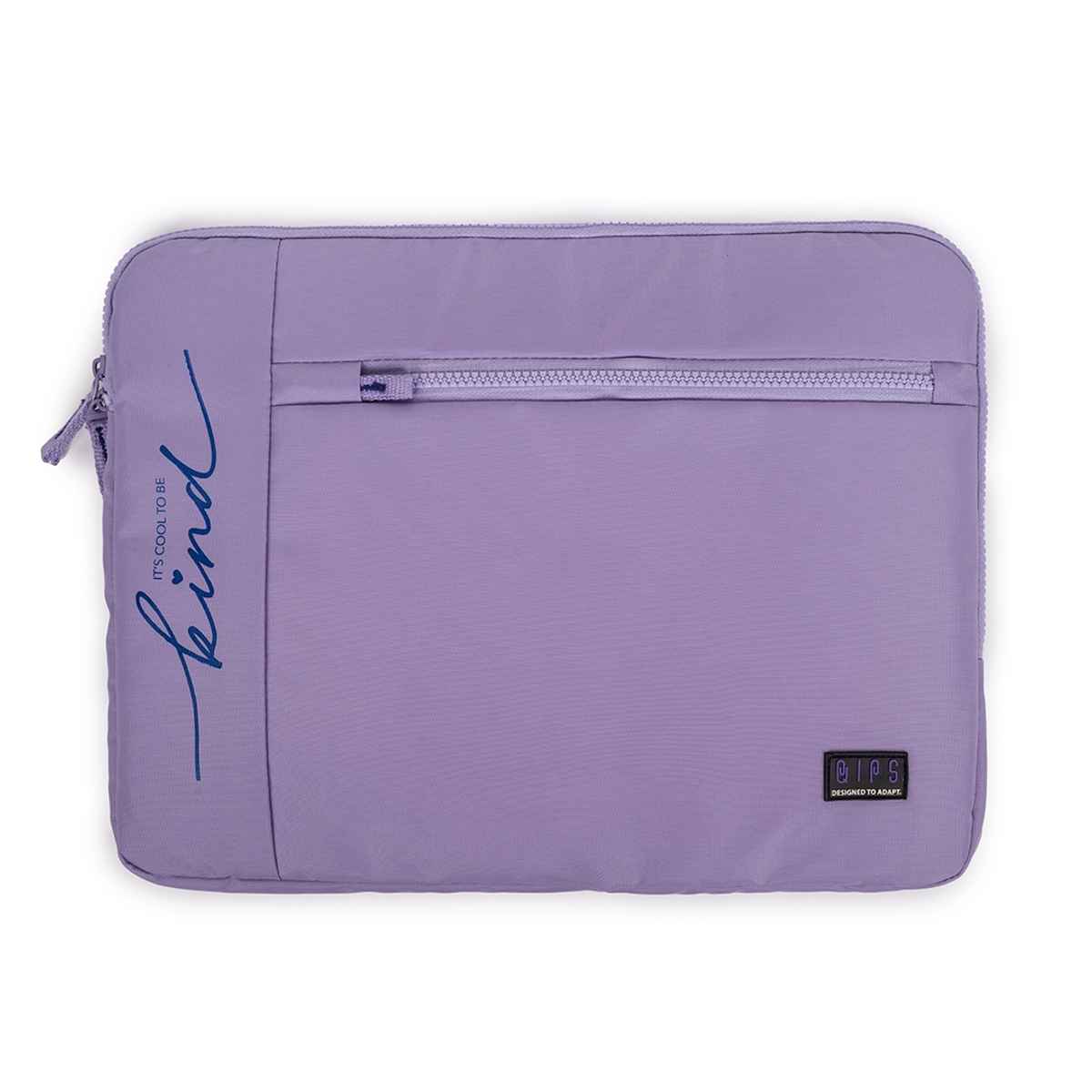 QIPS Unisex Solid PU Coated Polyester 15.6 L Laptop Sleeve | Lavender