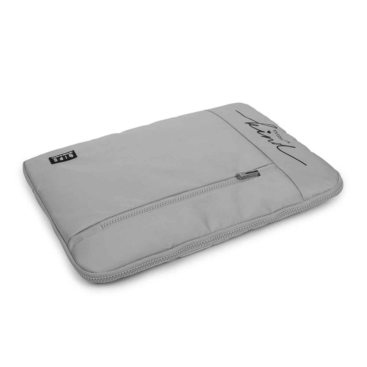 QIPS Unisex Solid Polyester 15.6 L Laptop Sleeve | Grey - 15 Inches